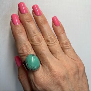 Desert Rose Trading Company DTR .925 Turquoise Chunky Ring